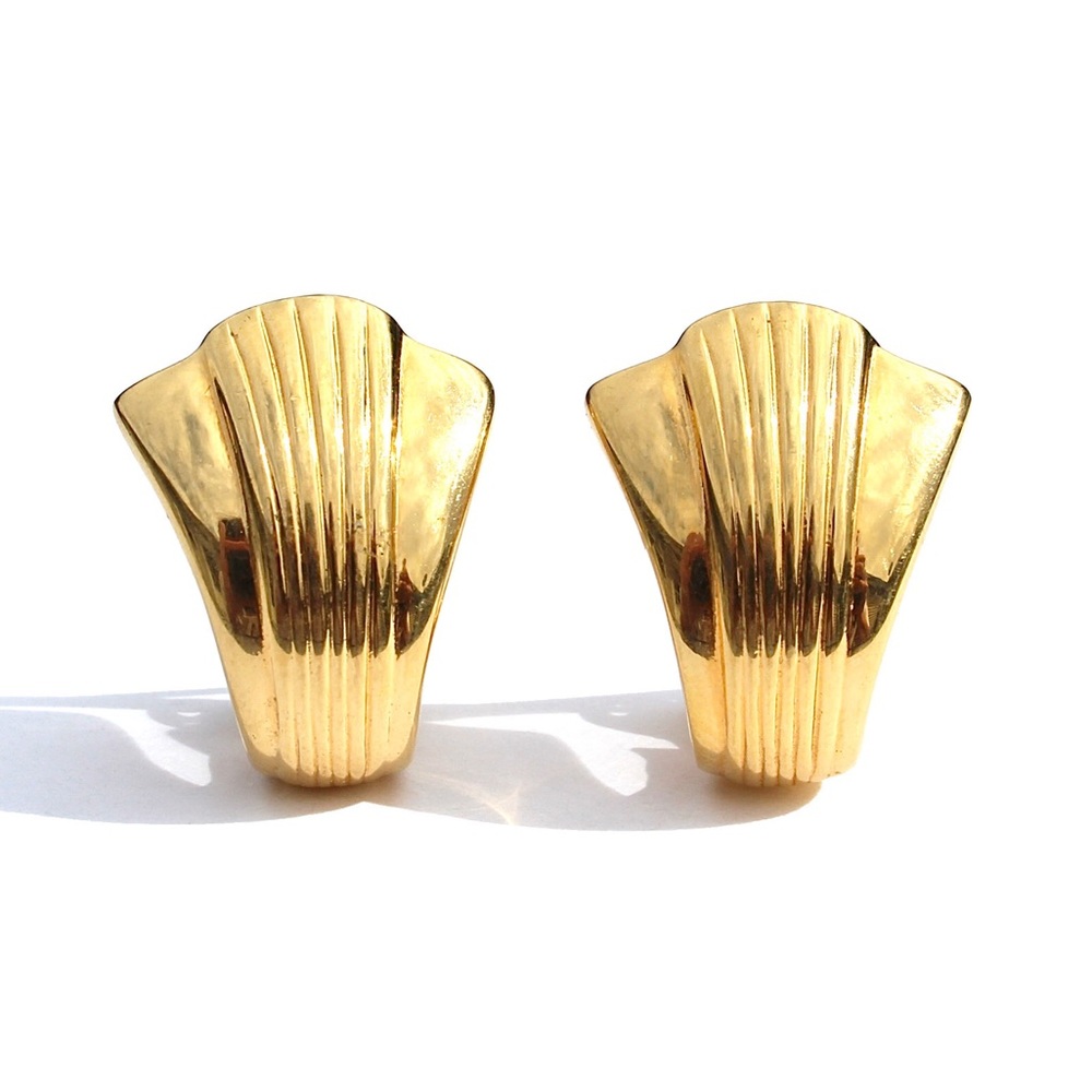 Vintage Kenneth Jay Lane Clip On Earrings Gold